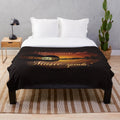 A plush blanket with an abstract, nature-inspired design that evokes a sense of tranquility and relaxation.