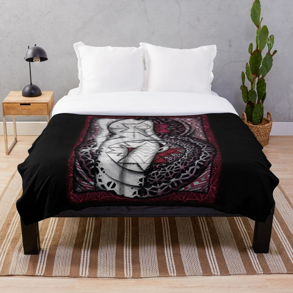Plush blanket with sacred geometry design