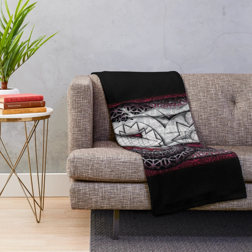 Plush blanket with sacred geometry design