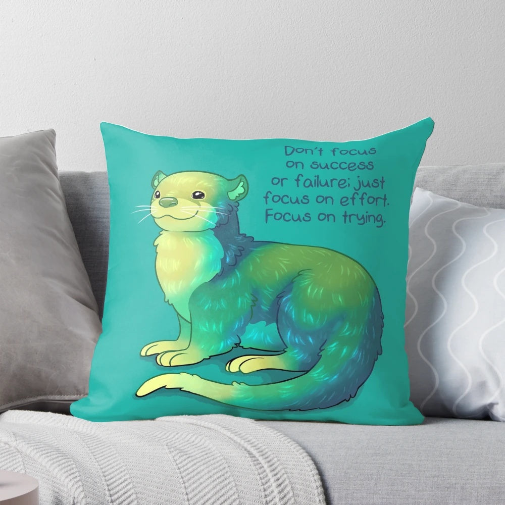 A soft, plush river otter pillow to provide comfort and encouragement for anxiety, depression and mental health struggles.