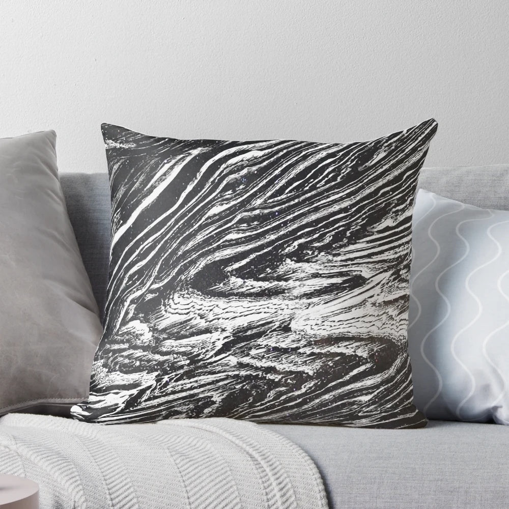 Sand noise decorative pillow with abstract lines and stars design
