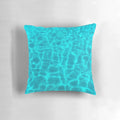 Turquoise blue pillow with ocean waves pattern for calming, beach-inspired home decor