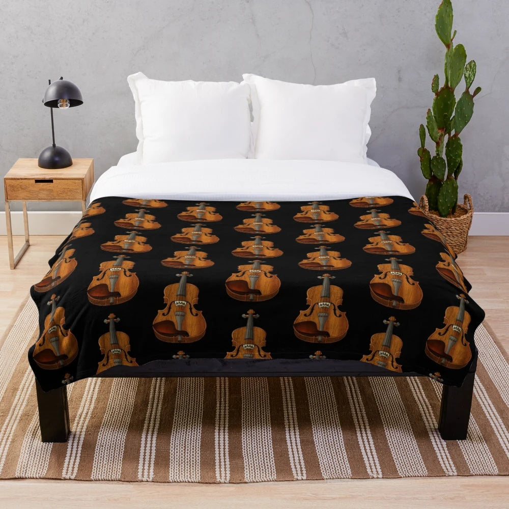 Violin Plush Blanket with Soft and Cozy Fabric