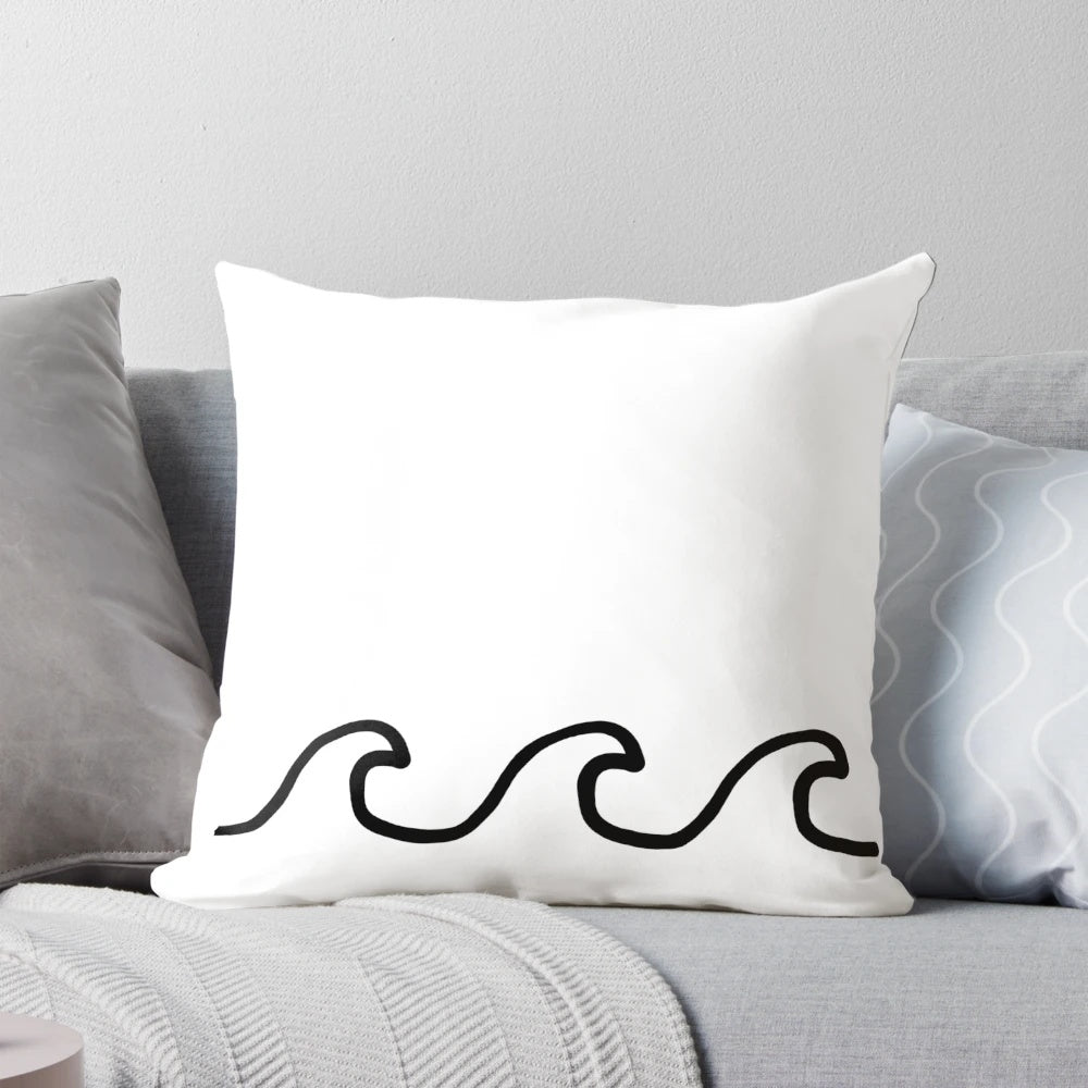 Waves Pillow with Serene Ocean Motif