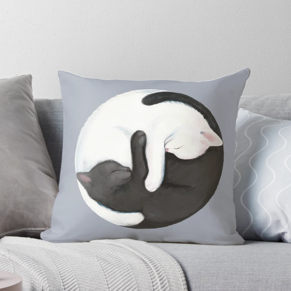 Yin Yang Inspired Cat Sleeping Pillow