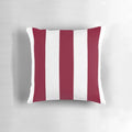Burgundy and white striped throw pillow for coastal living room or bedroom