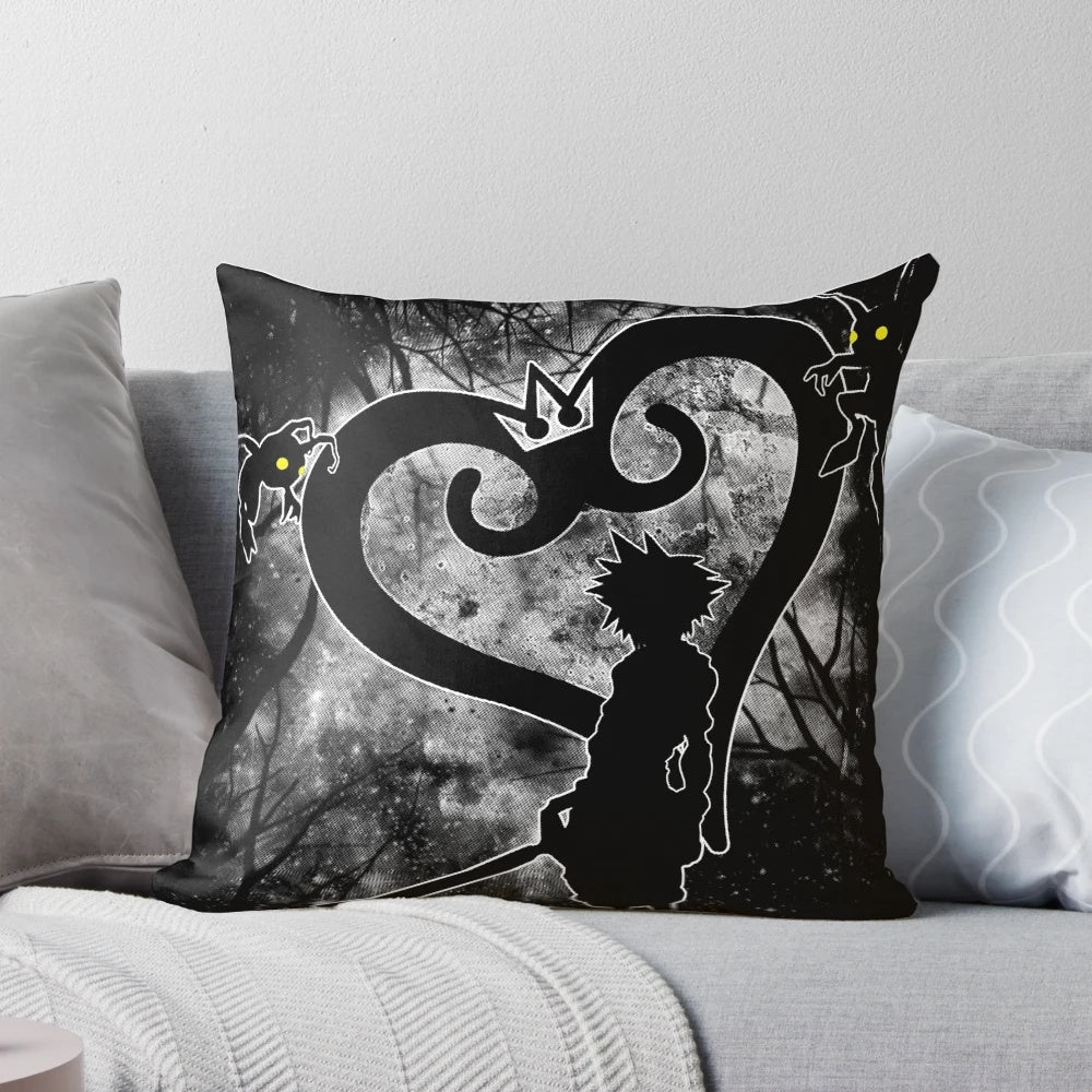 A soft, plush pillow featuring the iconic Keyblade from the Kingdom Hearts video game series