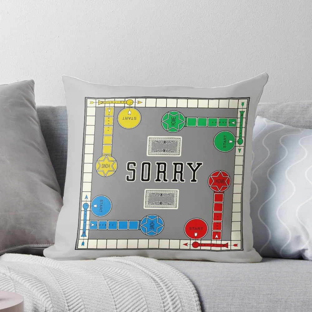 Sorry! board game featuring colorful playing pieces and a game board