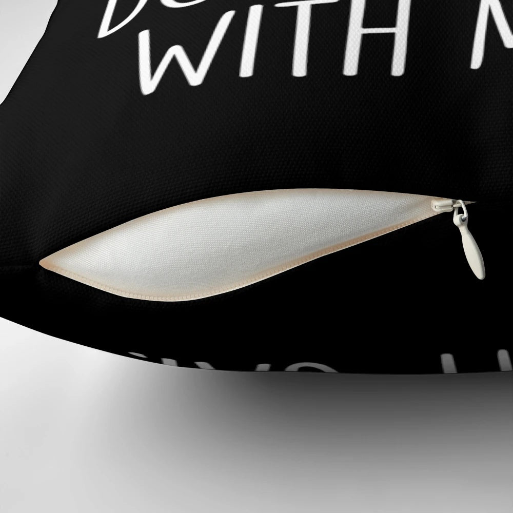 A funny pillow with the text "Sorry I Can't I'm Watching True Crime Documentaries With My Cat