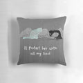 Cozy pillow featuring a serene cat design for a peaceful, spiritual ambiance.