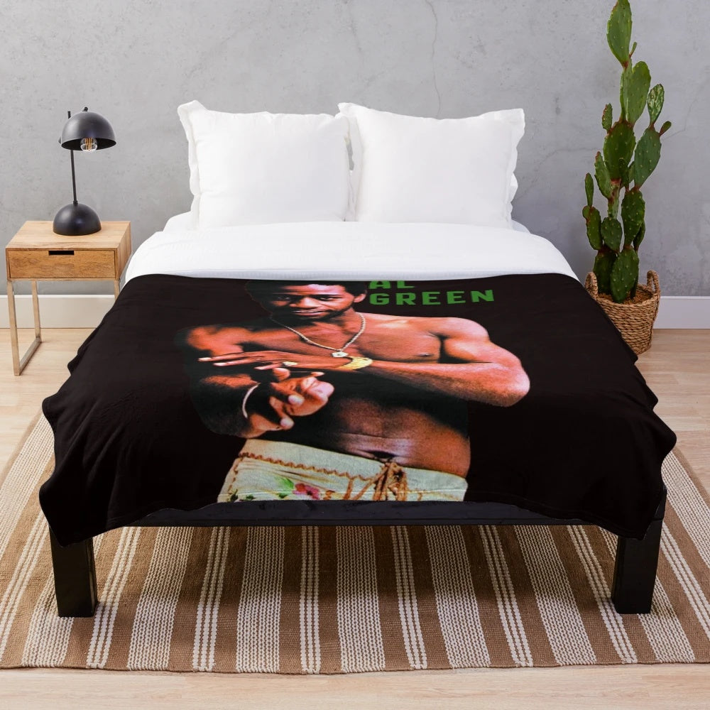 Plush blanket with image of Al Green, renowned soul and R&B artist