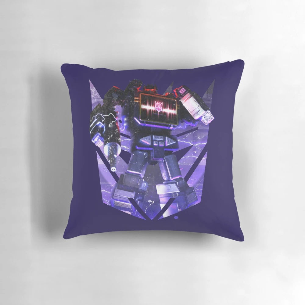 Soundwave the Transformer Decepticon robot pillow with iconic design
