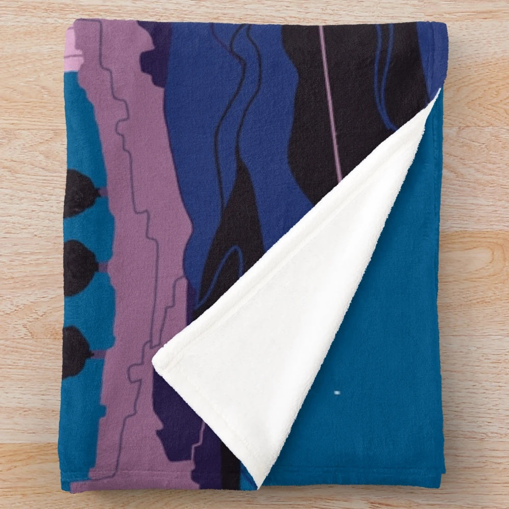 Plush throw blanket featuring the Temple of Poseidon at Sounion, Greece