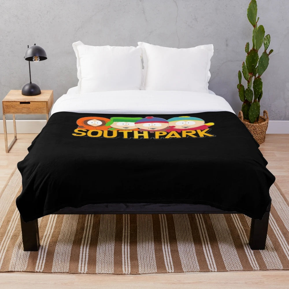 Southpark-themed plush blanket with a soft, cozy design