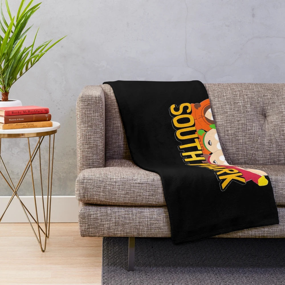 Southpark-themed plush blanket with a soft, cozy design