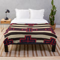 Southwestern inspired plush blanket with vibrant bohemian pattern