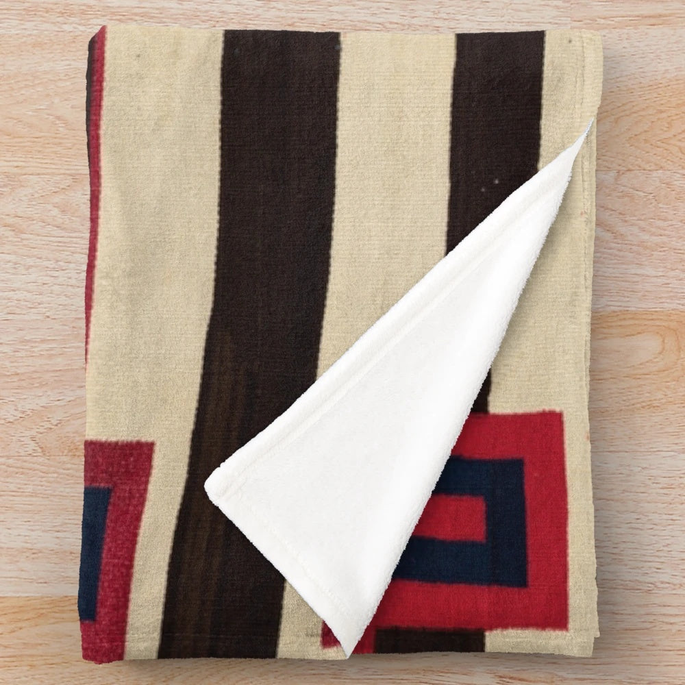 Southwestern inspired plush blanket with vibrant bohemian pattern