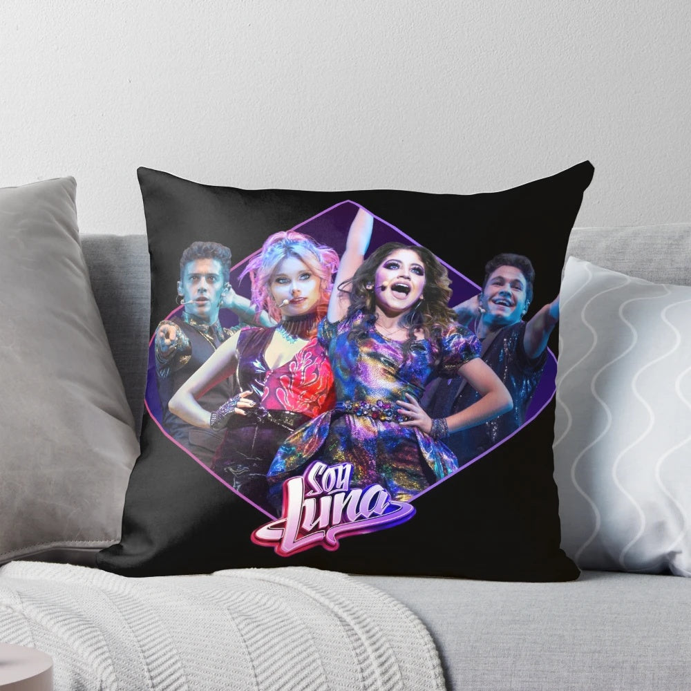 Soy Luna-themed pillow featuring the show's characters