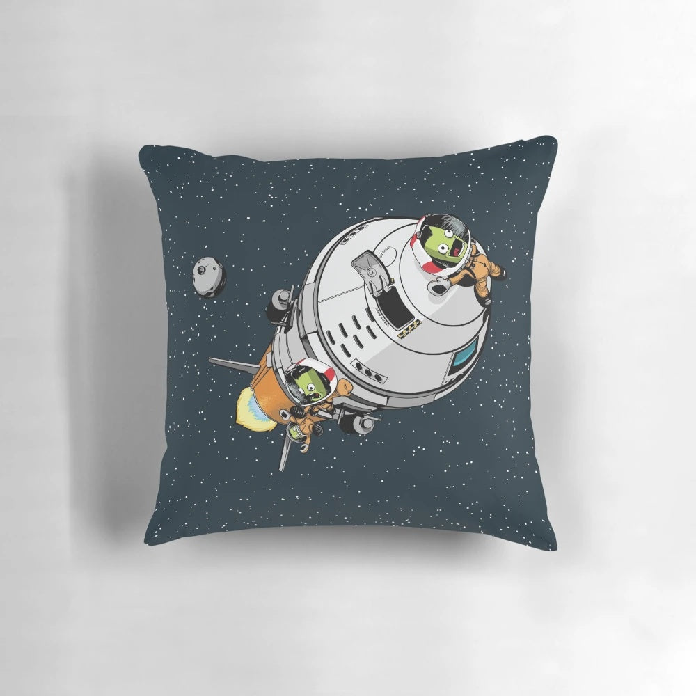 Jebbin' Pillow, a space-themed pillow inspired by the popular game Kerbal Space Program