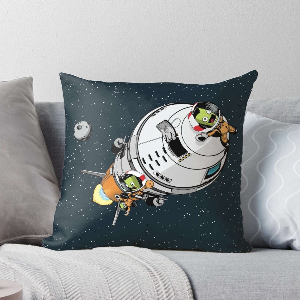 Jebbin' Pillow, a space-themed pillow inspired by the popular game Kerbal Space Program