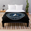 Space Force inspired plush blanket with official USSF seal and logo design