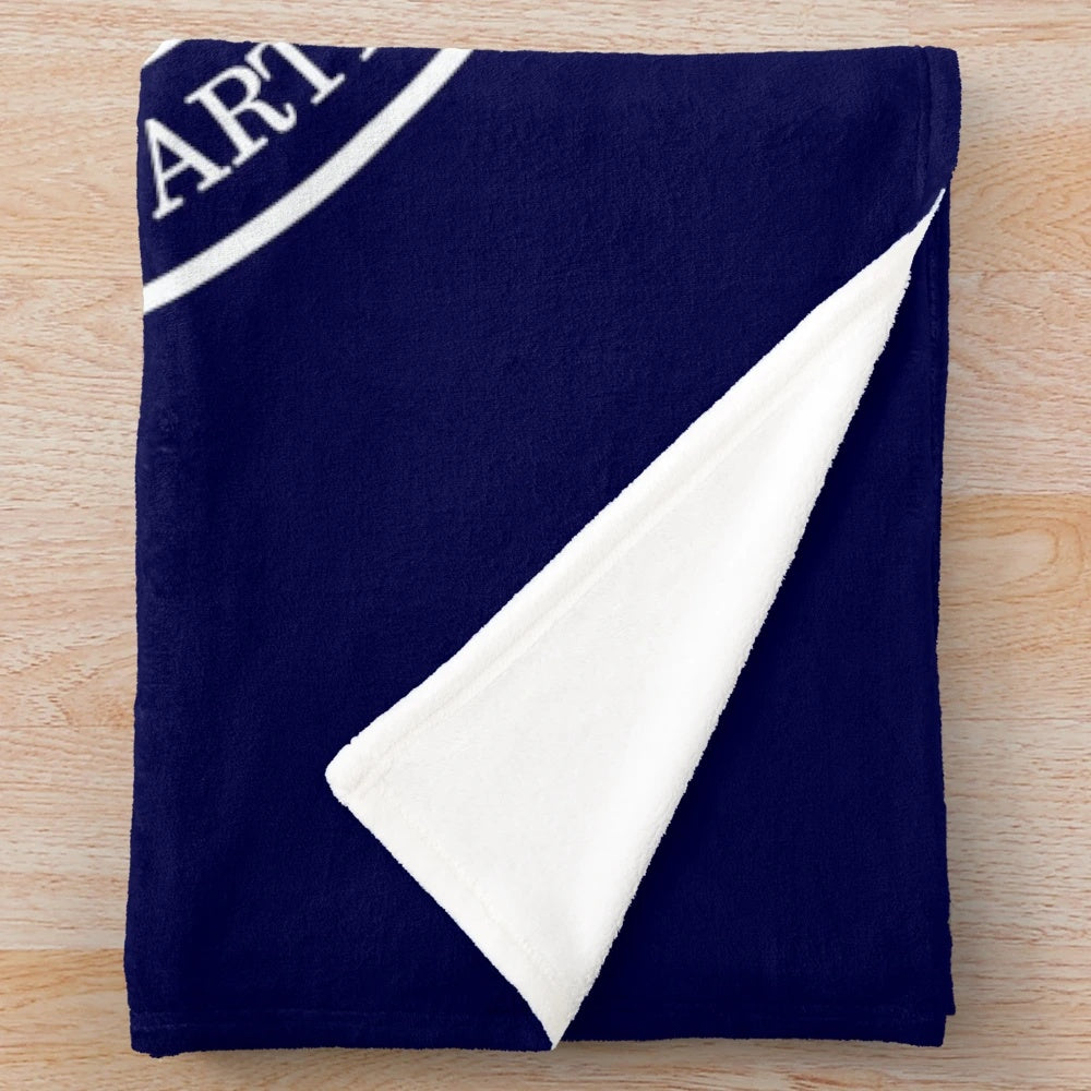 Space Force inspired plush blanket featuring the United States Space Force (USSF) official logo and emblem design