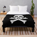 Plush blanket featuring the Jolly Roger design from the Captain Harlock anime series