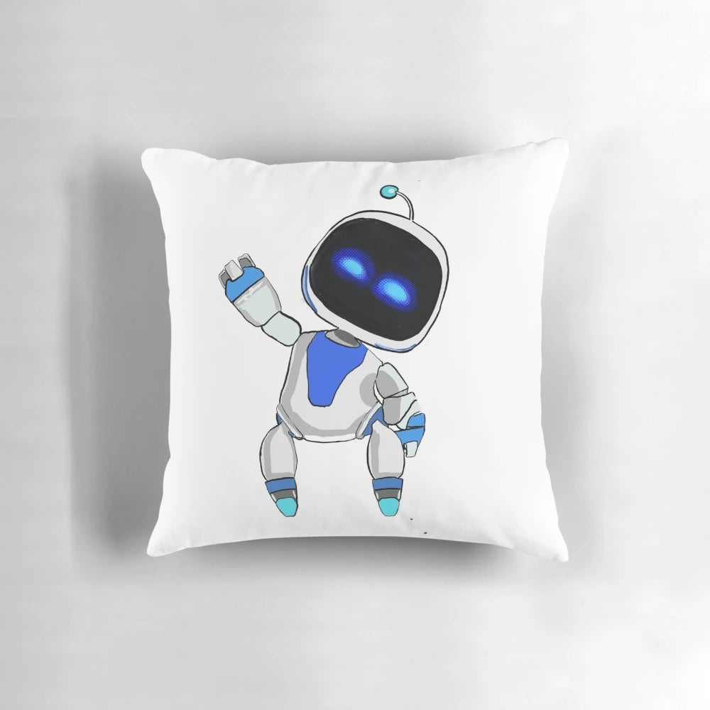 Astrobot-inspired space-themed decorative throw pillow for home decor
