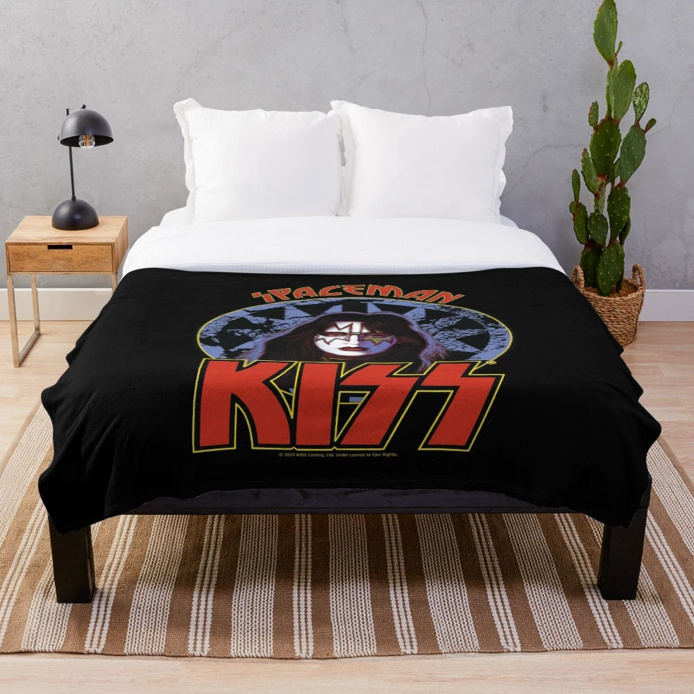 KISS band spaceman design plush blanket