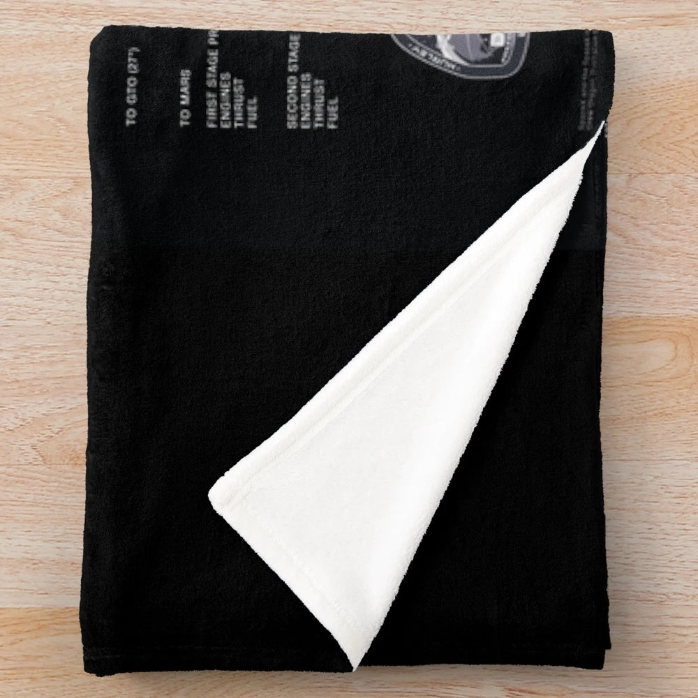 Spacex Crew Dragon & Falcon 9 Blueprint Plush Blanket