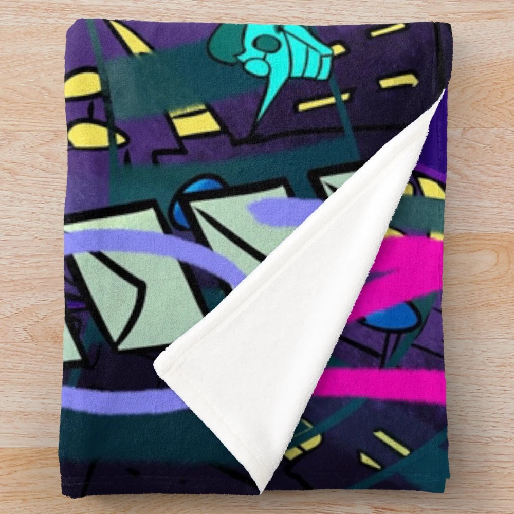Spamton-inspired plush blanket featuring the character from the Deltarune video game