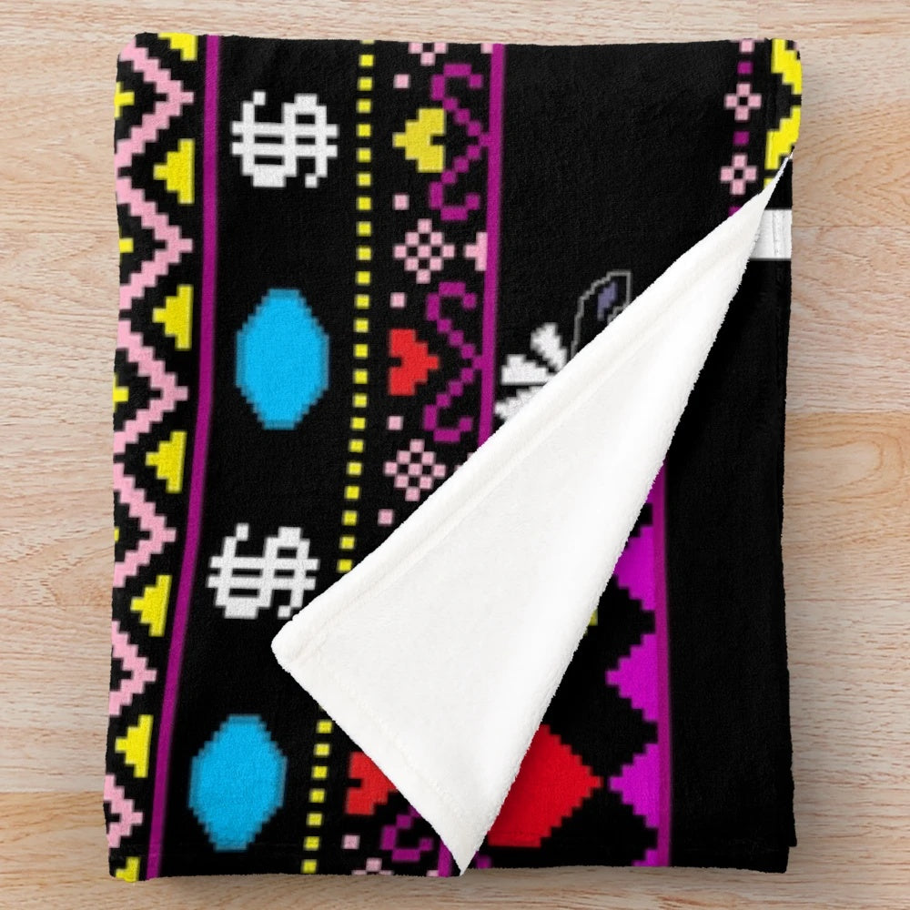 Spamton's BIG SHOT Kromer plush blanket with Undertale Deltarune inspired design