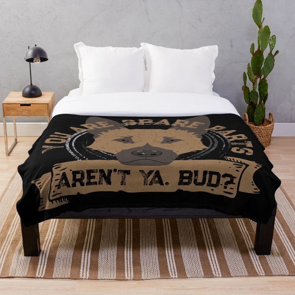 Spare Parts Plush Blanket - Funny Letterkenny Inspired Design with German Shepherd Dog