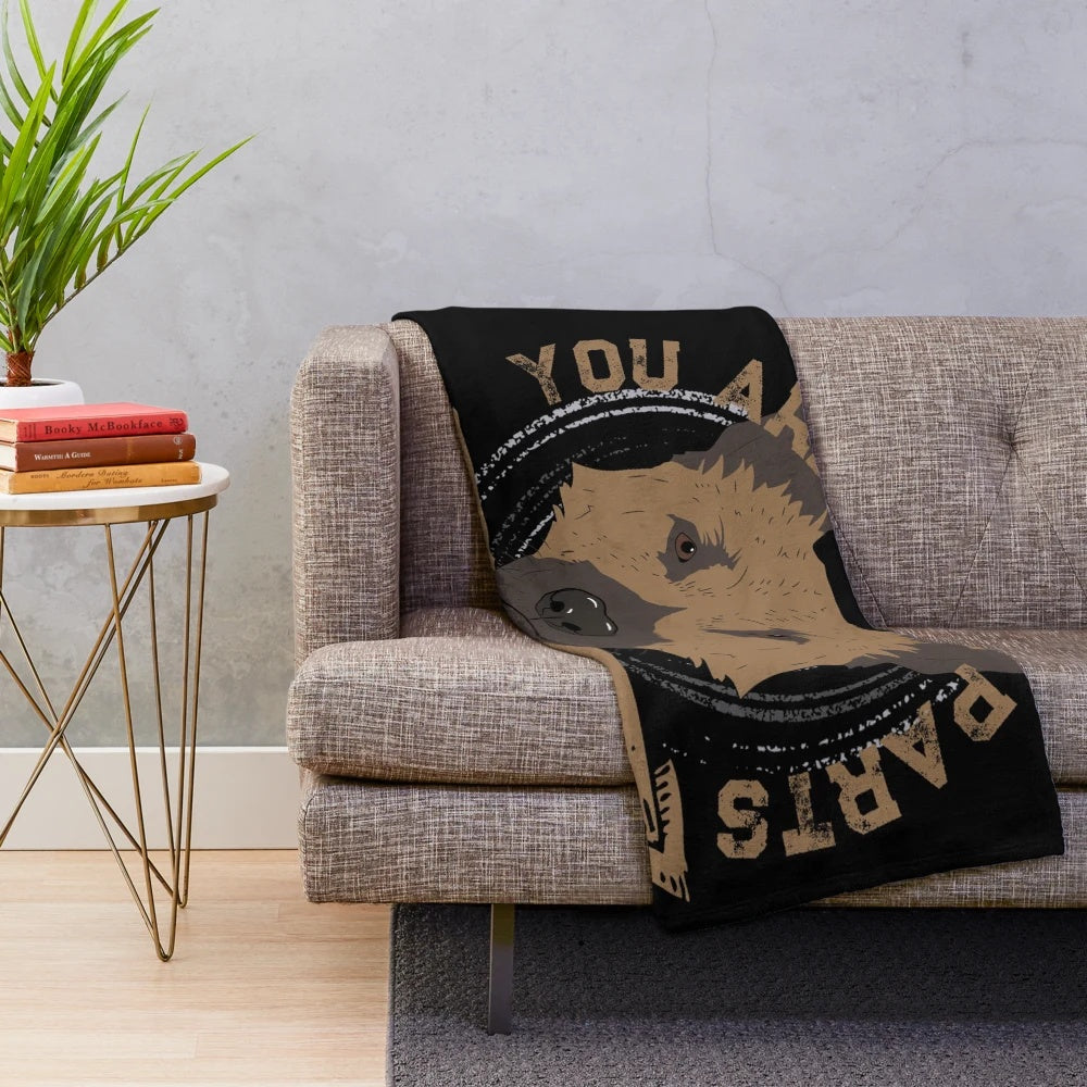 Spare Parts Plush Blanket - Funny Letterkenny Inspired Design with German Shepherd Dog