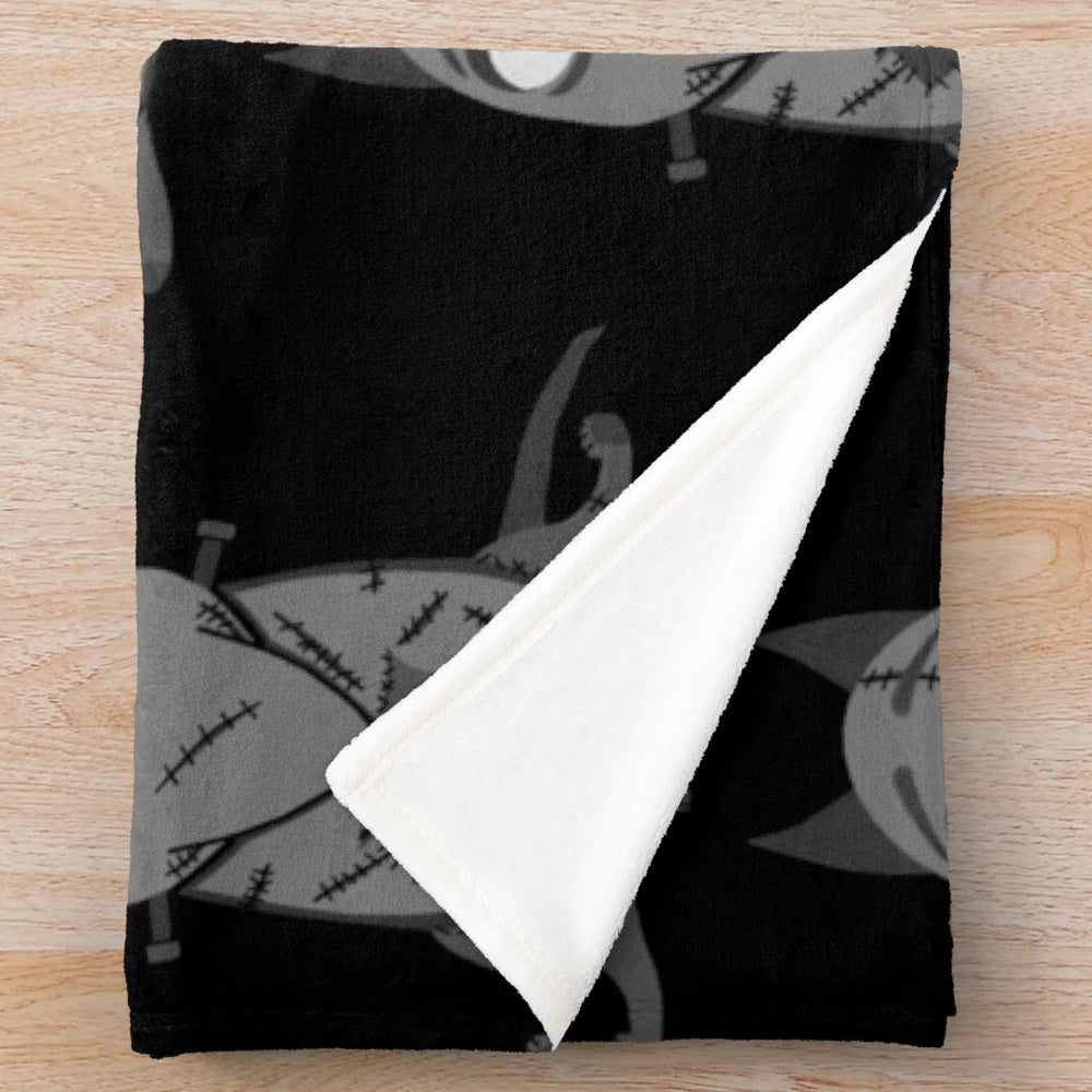 Sparky the Frankenweenie dog plush blanket in black and white