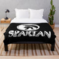Spartan-inspired plush blanket with cinematic and heroic design