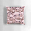 Sphynx cat meme pattern pillow featuring the popular "Bingus" cat design