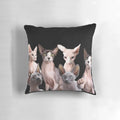 Soft and cuddly sphynx cat pillow in a modern, pink design