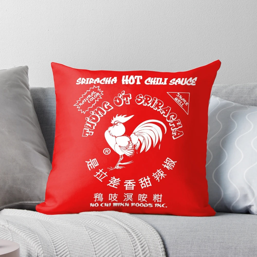 Sriracha Spicy Rooster Hot Chili Sauce Pillow