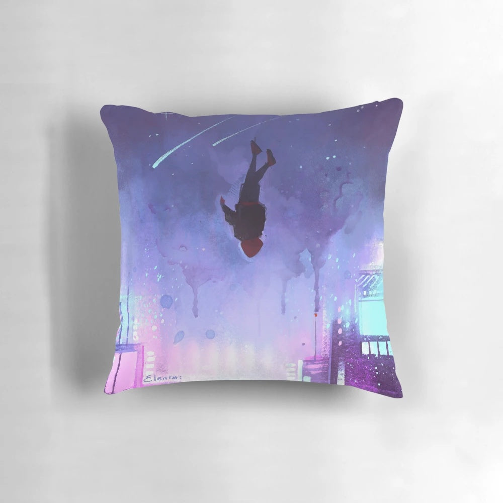 Spiderverse inspired "What's Up Danger" collectible pillow featuring iconic Spider-Man pose