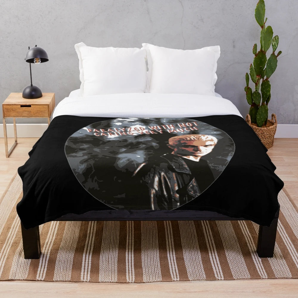 Spike inspired plush blanket with cozy design for Buffy the Vampire Slayer fans