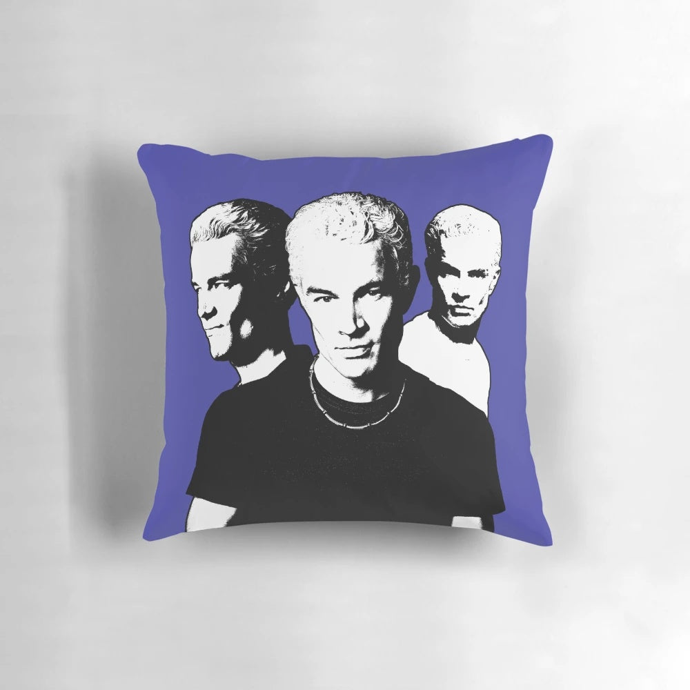 Spike-themed decorative pillow inspired by the character from Buffy the Vampire Slayer