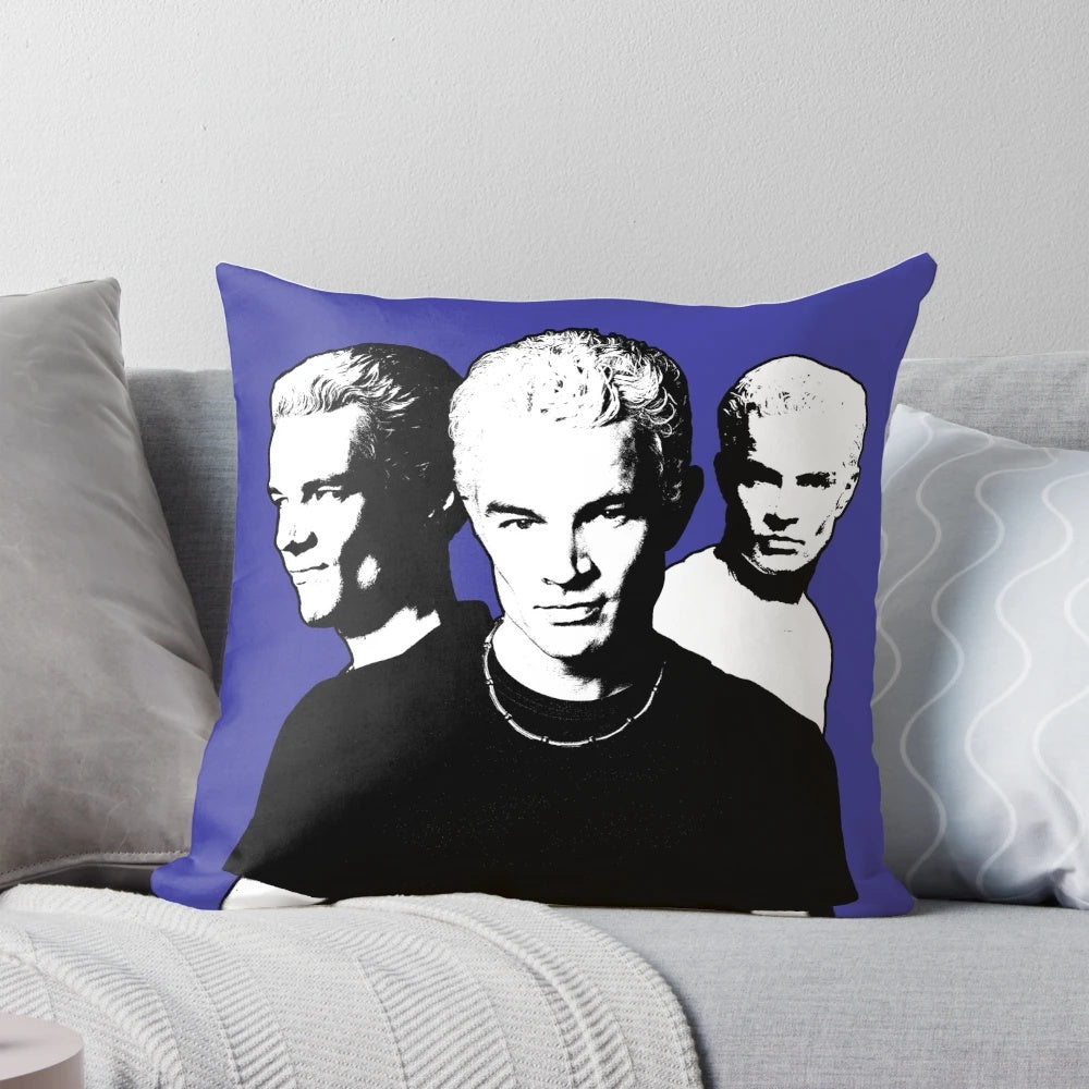 Spike-themed decorative pillow inspired by the character from Buffy the Vampire Slayer