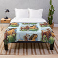 Spirit and Rain Plush Blanket featuring a dreamworks-inspired design of a galloping wild horse