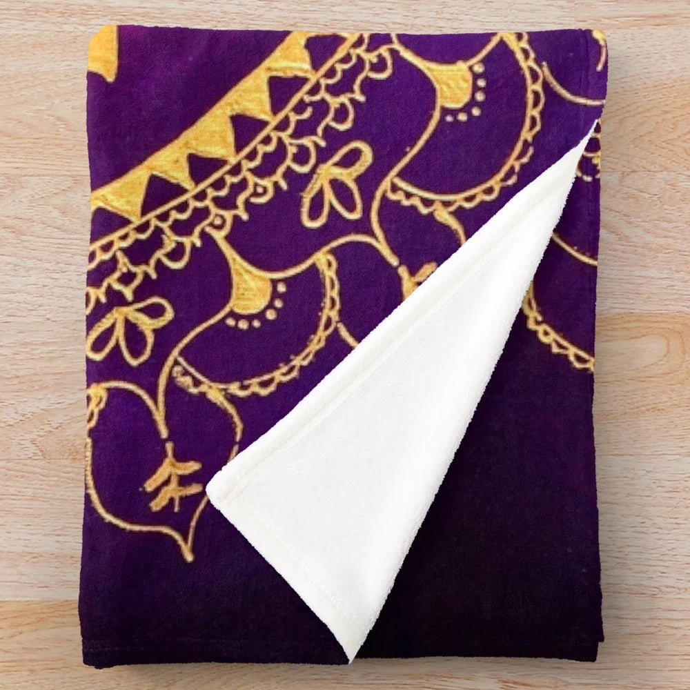 Sacred Geometry Sri Yantra Plush Blanket for Spiritual Yoga Decor