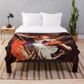 Plush blanket featuring the image of St Michael the Archangel, the Catholic saint of protection against evil