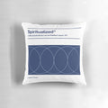 Spiritualized "Ladies and Gentlemen We Are Floating in Space" album cover art printed on a decorative pillow.