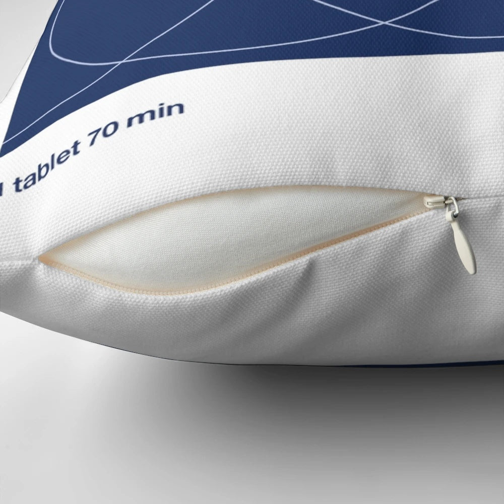 Spiritualized "Ladies and Gentlemen We Are Floating in Space" album cover art printed on a decorative pillow.