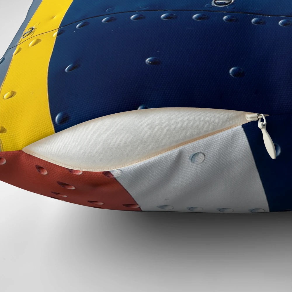 Spitfire fuselage-shaped throw pillow, featuring the iconic WWII fighter plane design