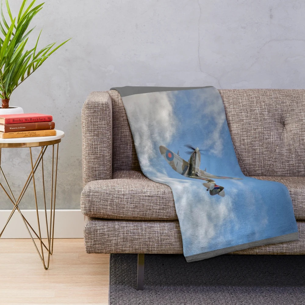 Spitfire LF IX 126 Squadron inspired plush blanket